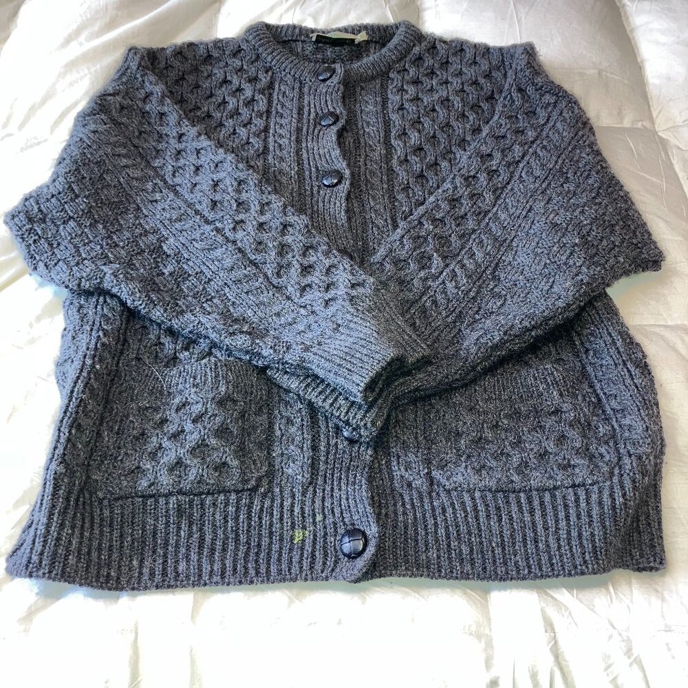 Authentic Aran Islands Irish Cardigan Sweater